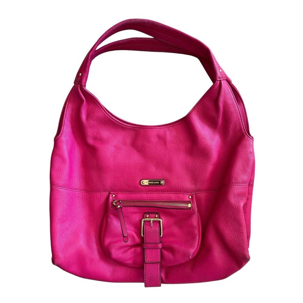Michael Kors Austin Hot Pink Pebbled Leather Large Shoulder Bag Hobo MSRP$348